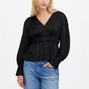 Madewell Black V-Neck Blouse